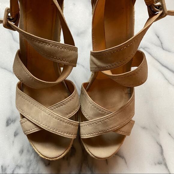Aldo Tan Faux Suede & Macrame Strappy Wedge Sandal - Picture 6 of 6
